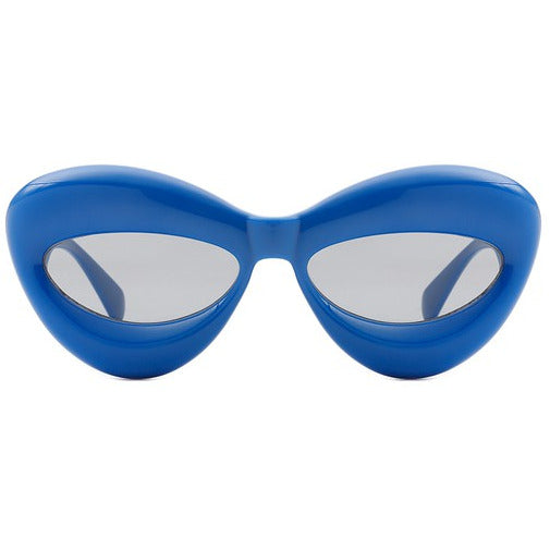 IT Girl Retro Rounded Sunglasses- Blue