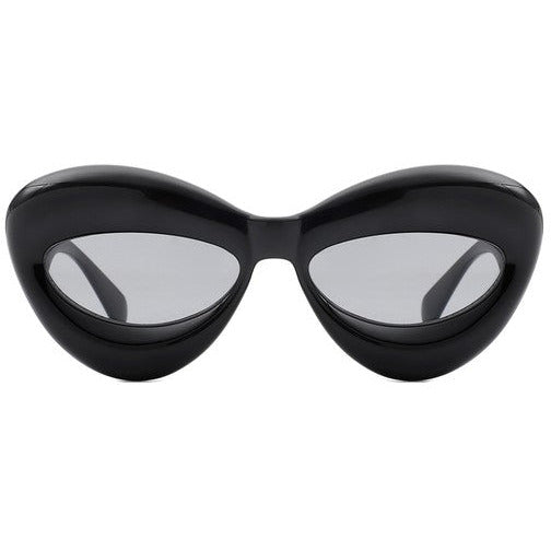 IT Girl Retro Rounded Sunglasses- Black