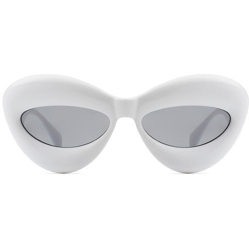 IT Girl Retro Rounded Sunglasses- White